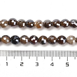 Electroplated Natural Agate Round Beads Strands&nbsp;G-L598-A01-01B