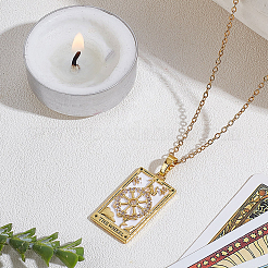 Brass with Cubic Zirconia Pendants Necklaces&nbsp;NJEW-LP0001-45M-G