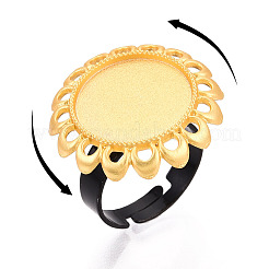 Adjustable Flower Alloy & Iron Bezel Cup Ring Base with Rotatable Tray&nbsp;MAK-T012-08G