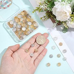 240Pcs 4 Colors Brass Fancy Bead Caps&nbsp;KK-PA0001-27