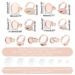 14Pcs Flat Round Adjustable 304 Stainless Steel Finger Rings Components&nbsp;DIY-UN0002-75