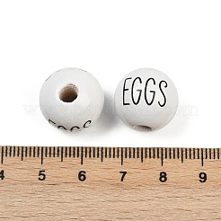 Spray Painted Wood European Beads&nbsp;WOOD-F017-09B