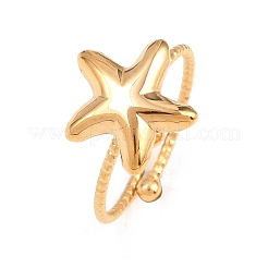 304 Stainless Steel Cuff Open Rings for Women&nbsp;RJEW-A096-01G