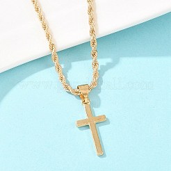 Alloy Cross Pendant Necklaces & Chain Bracelets Sets for Women&nbsp;SJEW-A002-01G