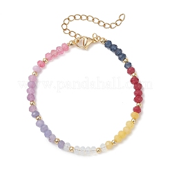 Chakra Dyed Natural Malaysia Jade Rondelle Beaded Bracelets for Women&nbsp;BJEW-JB13147