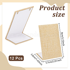 12Pcs Linen Cloth Rectangle Slant Back Single Earring Display Stands&nbsp;EDIS-TW0001-01