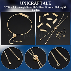 DIY Blank Rectangle Brass Link Slider Bracelet Making Kit&nbsp;DIY-UN0056-19