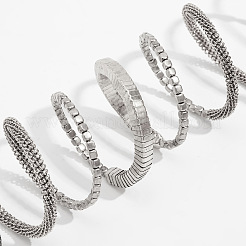 Vintage Alloy Iron and CCB Plastic Wrap Bangles&nbsp;WG459A1-02