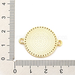 Rack Plating Brass Micro Pave Clear Cubic Zirconia Connector Charms&nbsp;KK-K332-17G-01
