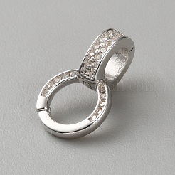 925 Sterling Silver Micro Pave Cubic Zirconia Tube Bails&nbsp;STER-WH0026-15P
