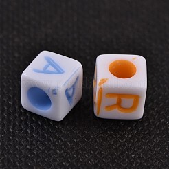 Acrylic Horizontal Hole Letter Beads&nbsp;MACR-R479-M