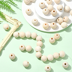 Natural Unfinished Wood Beads&nbsp;WOOD-SP0001-62F