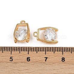 Brass Pave Cubic Zirconia Pendants&nbsp;KK-C115-04G