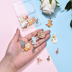 18Pcs 9 Styles Alloy Enamel Pendants&nbsp;ENAM-YW0005-74