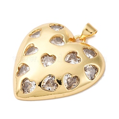 Brass Micro Pave Cubic Zirconia Pendants&nbsp;KK-U076-16G-01