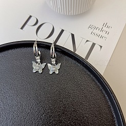 Alloy Glass Dangle Stud Earrings&nbsp;FS-WGBA811-01