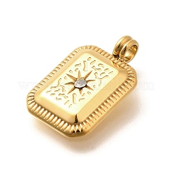 304 Stainless Steel Rhinestone Pendants&nbsp;STAS-M109-09G-01