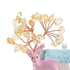 Natural Yellow Quartz Tree Display Decoration&nbsp;DJEW-G030-01RG-05
