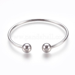 Tarnish Resistant 304 Stainless Steel Cuff Bangles&nbsp;BJEW-F350-01P