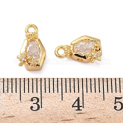 Brass with Cubic Zirconia Charms&nbsp;KK-D024-23A-G