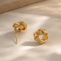 304 Stainless Steel Twisted Stud Earrings for Women&nbsp;ZT4575