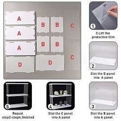 2-Tier Transparent Acrylic Minifigures Display Case&nbsp;ODIS-WH0043-23B