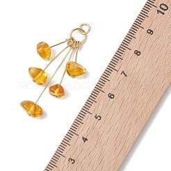 Natural Amber Chip Dangling Pendants&nbsp;PALLOY-JF05183