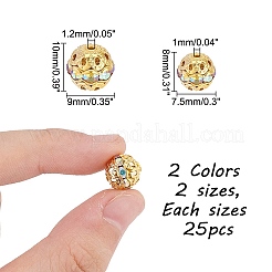100Pcs 4 Styles Alloy with Rhienstone Beads&nbsp;RB-AR0003-15