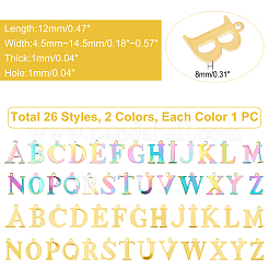 52Pcs 2 Color Ion Plating(IP) 304 Stainless Steel Charms&nbsp;STAS-DC0005-78