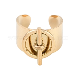 304 Stainless Steel Circular & Rod-shaped Open Cuff Rings&nbsp;RJEW-C095-01G
