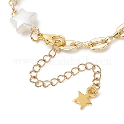 ABS Plastic Imitation Pearl Link Chain Bracelets&nbsp;BJEW-JB13093