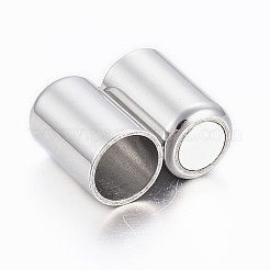 Smooth 304 Stainless Steel Magnetic Clasps with Glue-in Ends&nbsp;STAS-H402-22P-5mm