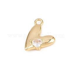 Valentine's Day Brass Micro Pave Clear Cubic Zirconia Pendants&nbsp;KK-D225-13G