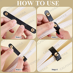 6Pcs 3 Styles Cowhide Leather Cable Straps with Golden Metal Snap Button&nbsp;FIND-CL0001-73B