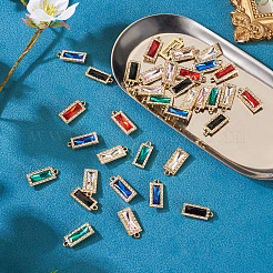 36Pcs 6 Colors Zinc Alloy Glass Pendants&nbsp;ALRI-TA0001-33