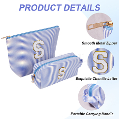 Letter S Polyester Makeup Storage Bag&nbsp;AJEW-WH20001-73B