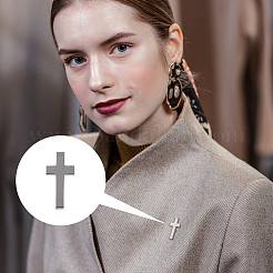 4Pcs Cross Brass Brooches&nbsp;JEWB-FH0001-69EB