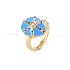 Adjustable Brass Micro Pave Colorful Cubic Zirconia Finger Rings&nbsp;RJEW-S044-168-NF