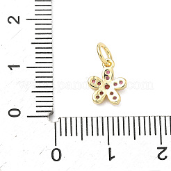 Brass Micro Pave Cubic Zirconia Charms&nbsp;KK-C156-09G-02