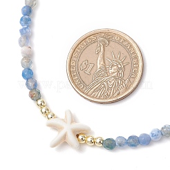 Summer Beach Dyed Natural Fire Crackle Agate Round Beaded Necklaces&nbsp;NJEW-JN05262-02