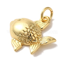 Fish Rack Plating Brass Pendants&nbsp;KK-U027-35G