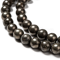 Natural Pyrite Beads Strands&nbsp;G-L031-6mm-01