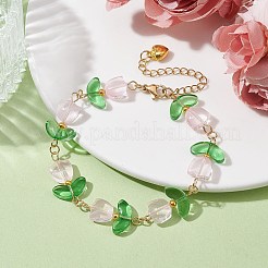 Glass Flower Beaded Bracelets&nbsp;BJEW-JB09788-01