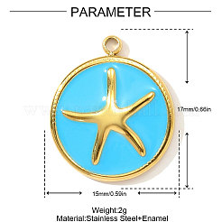 304 Stainless Steel Enamel Pendants&nbsp;STAS-OY003-84G