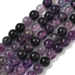 Natural Purple Fluorite Beads Strands&nbsp;G-P530-B08-01