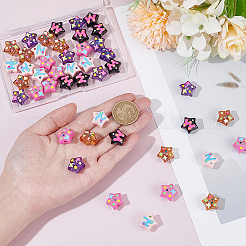 50Pcs 5 Styles Opaque & Transparent Acrylic Enamel Beads&nbsp;OACR-PH0004-61