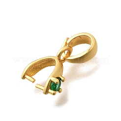 Brass Micro Pave Cubic Zirconia Ice Pick Pinch Bails&nbsp;KK-G600-24G-02
