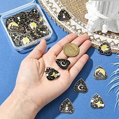 30Pcs 6 Styles Tarot Alloy Heart Pendants&nbsp;FIND-CJ0004-05
