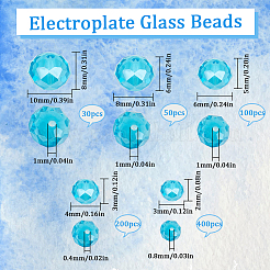 Electroplate Glass Beads Strands&nbsp;EGLA-SC0001-25C
