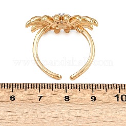 Brass Micro Pave Cubic Zirconia Cuff Rings&nbsp;RJEW-P167-01G